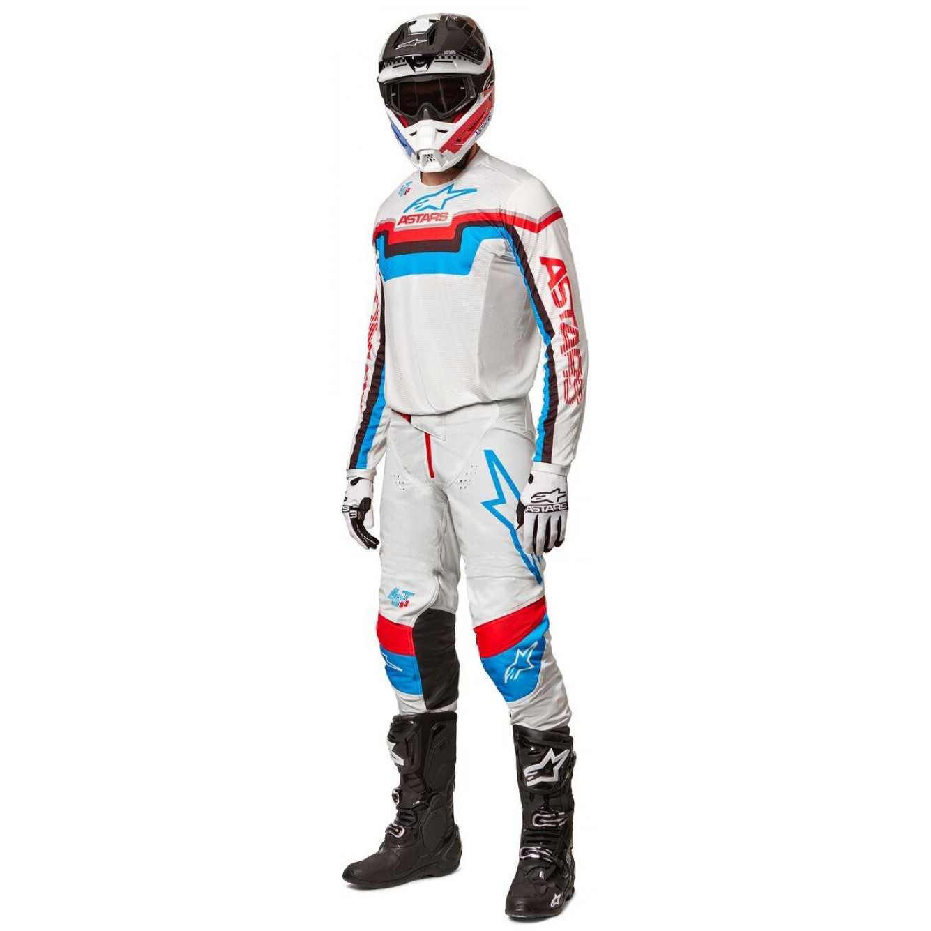 Alpinestars | Broek Techstar Quadro off-white/blauw/rood