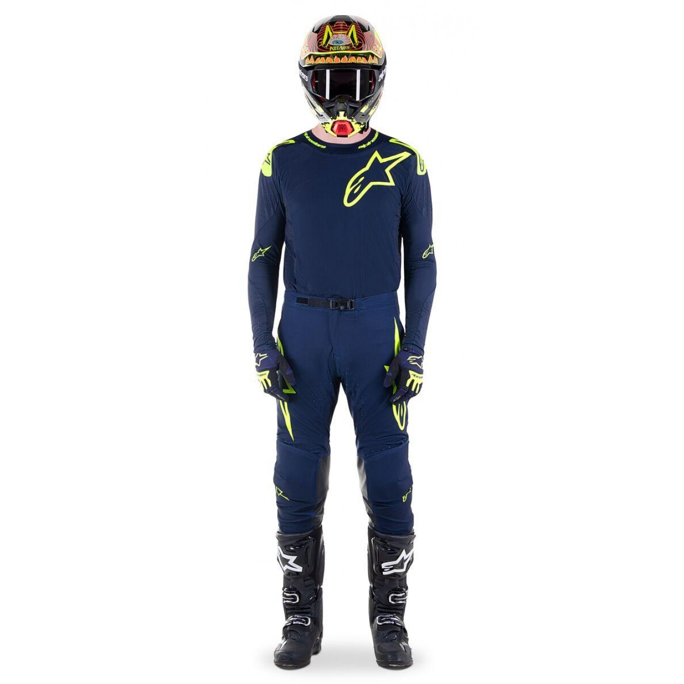 Alpinestars | Cross shirt Supertech Bruin Blauw / Fluor Geel