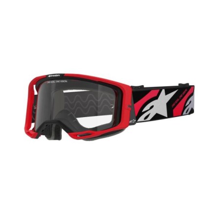 Alpinestars | Crossbril Vision 8 Rood Zwart Doorzichtig