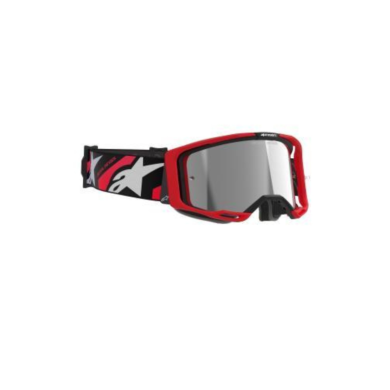 Alpinestars | Crossbril Vision 8 Wordmark Rood Zwart Spiegel Zilver