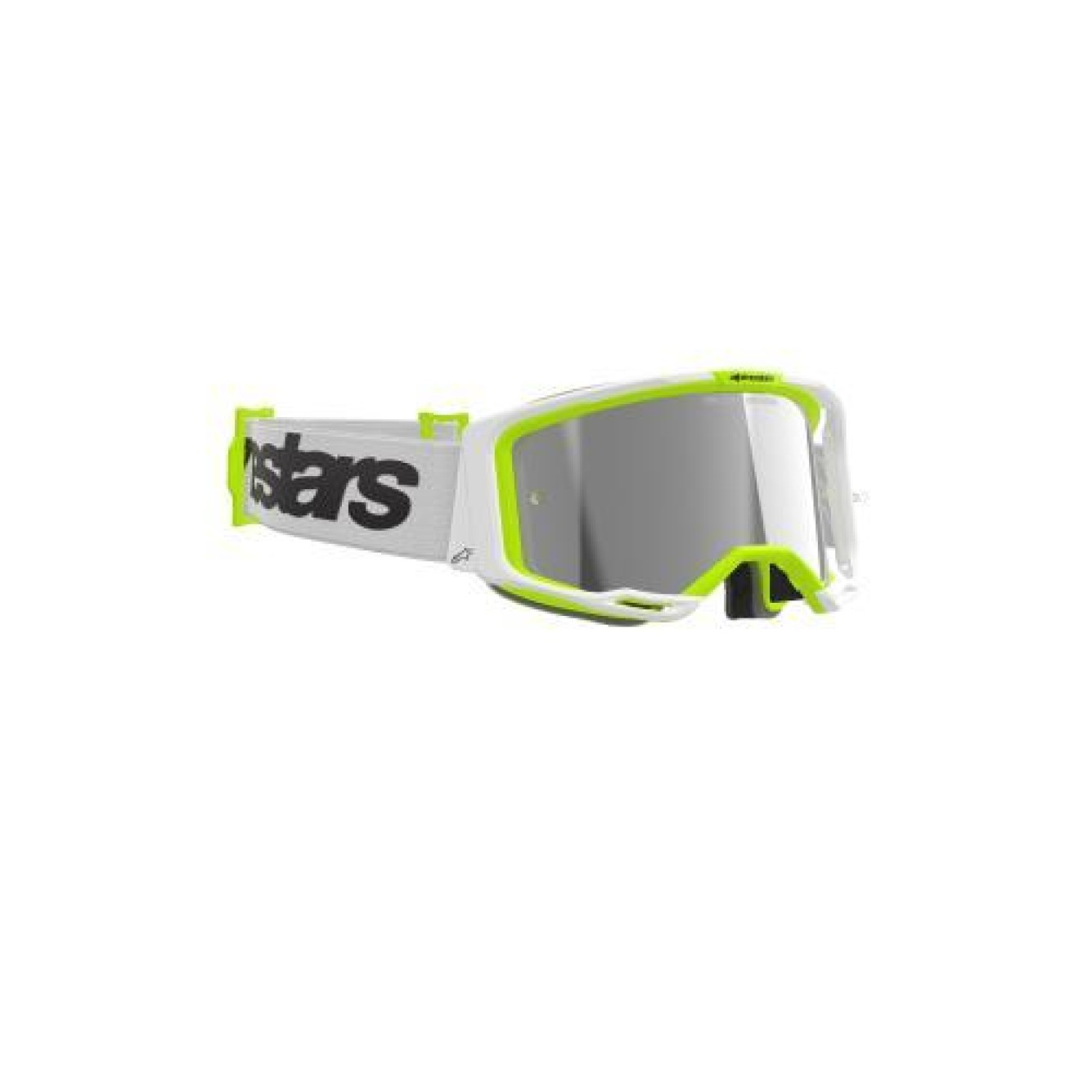 Alpinestars | Crossbril Vision 8 Wordmark Wit Geel Spiegel Zilver