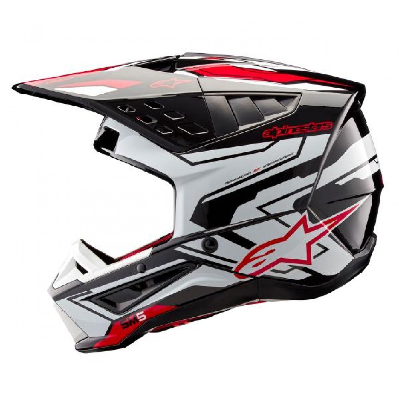 Alpinestars | Crosshelm S-M5 ACTION-2 Zwart / Wit / Rood