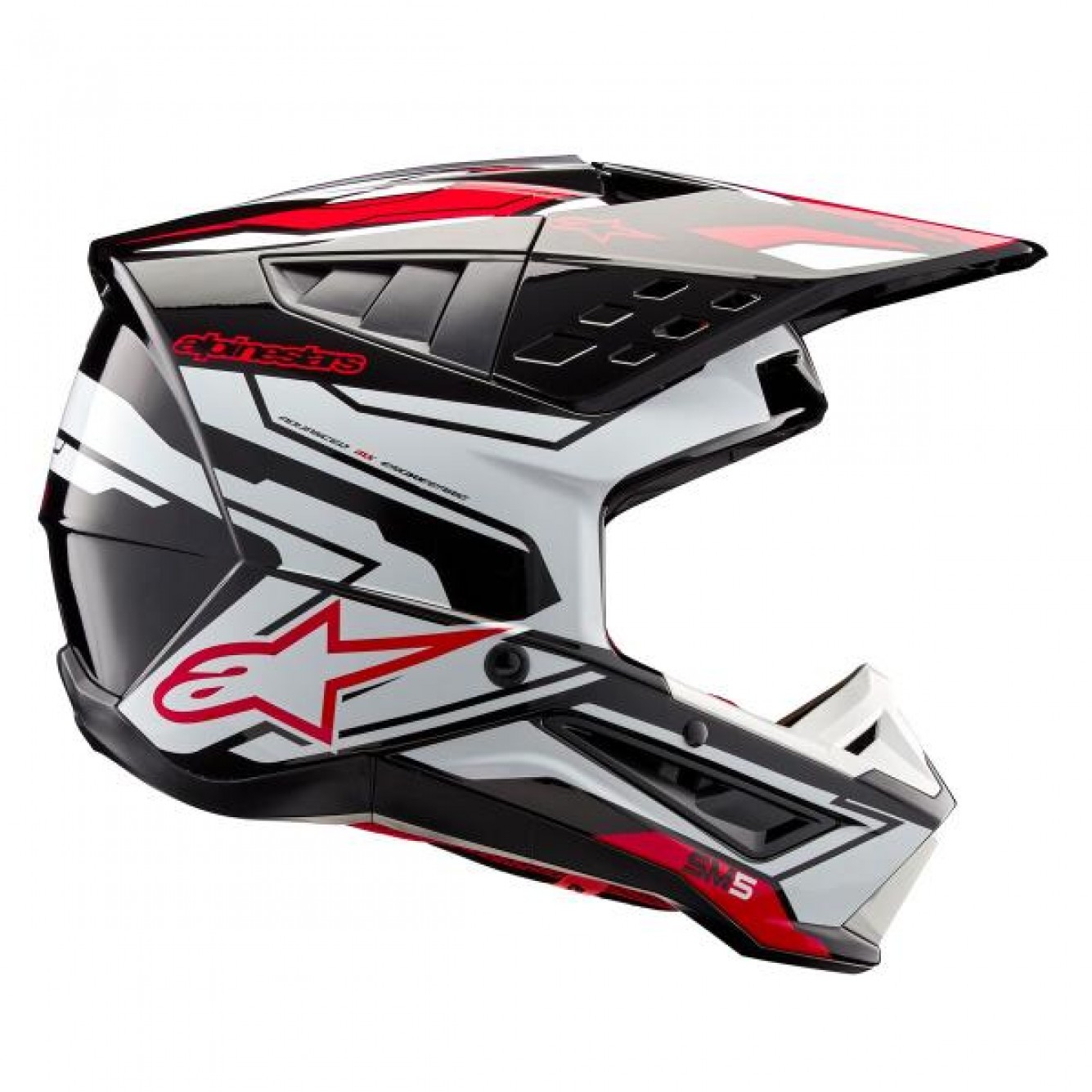 Alpinestars | Crosshelm S-M5 ACTION-2 Zwart / Wit / Rood