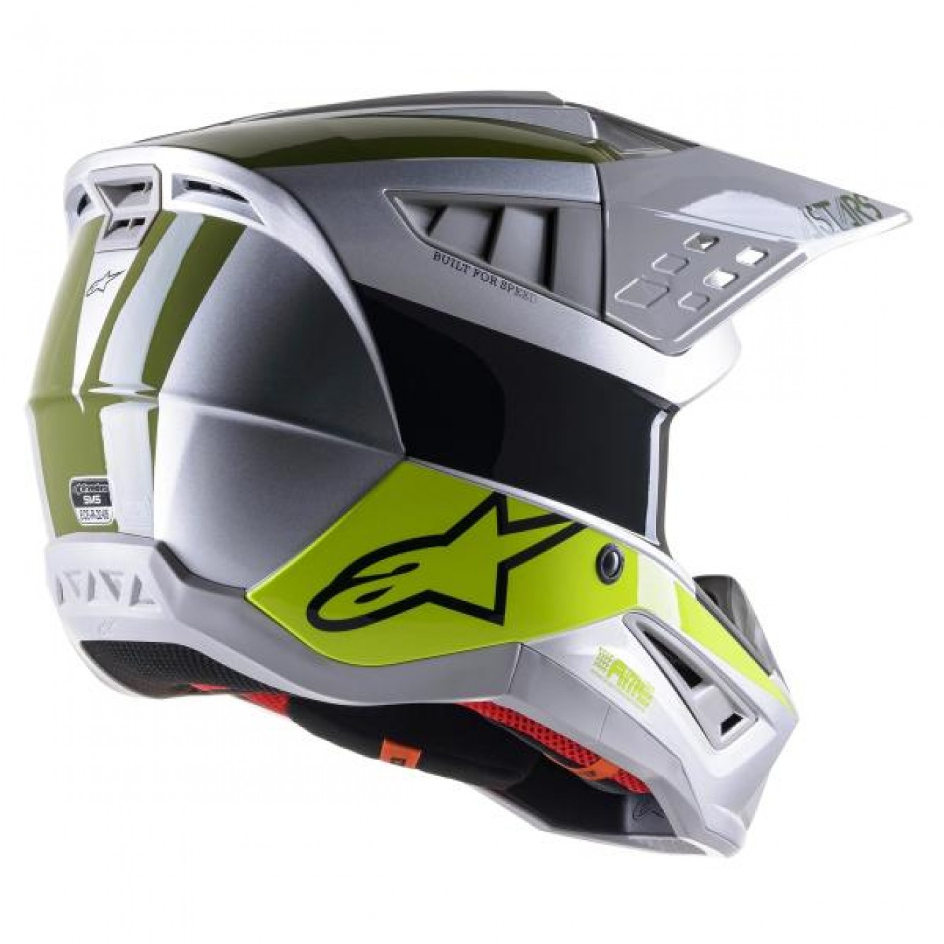 Alpinestars | Crosshelm S-M5 BOND Grijs / Geel / Groen