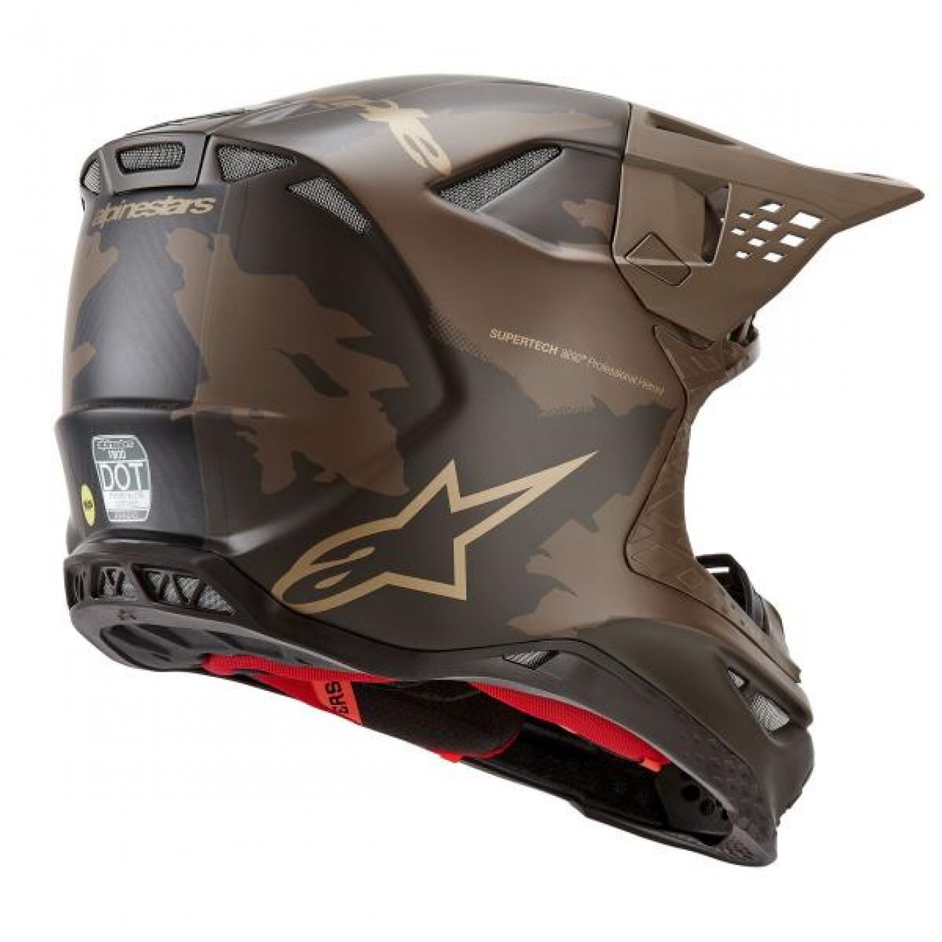 Alpinestars | Crosshelm Supertech S-M10 SQUAD Bruin / Goud