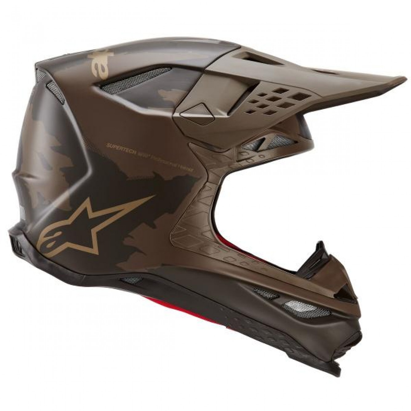 Alpinestars | Crosshelm Supertech S-M10 SQUAD Bruin / Goud