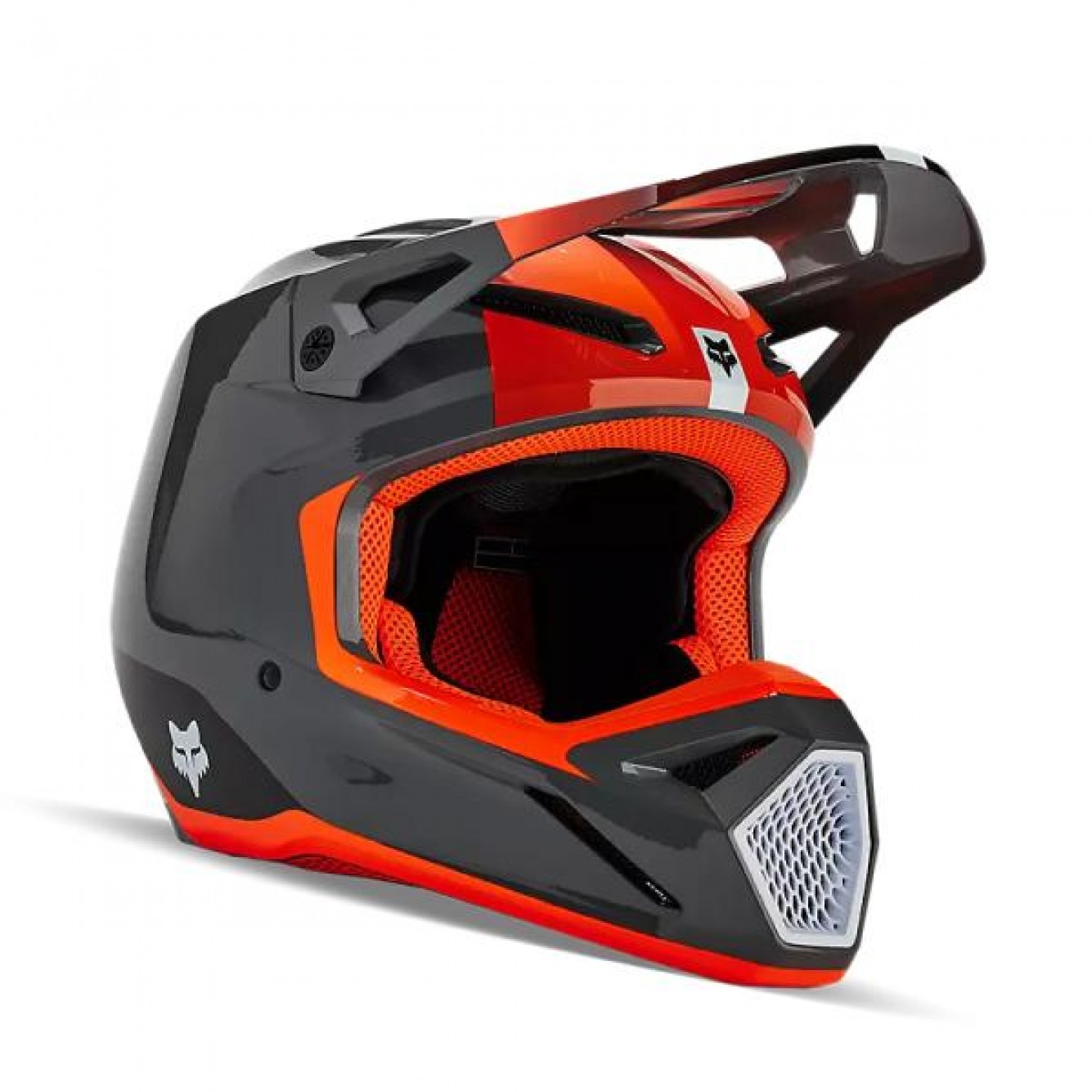 FOX | Jeugd Helm V1 Ballast Grijs / Oranje