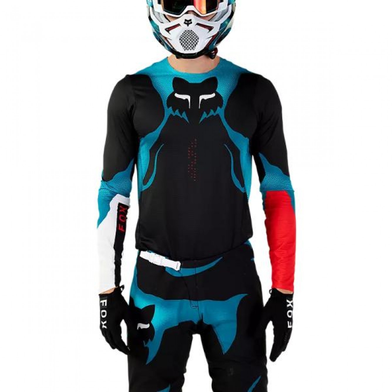 FOX | MX Shirt Flexair Withered Zwart / Blauw