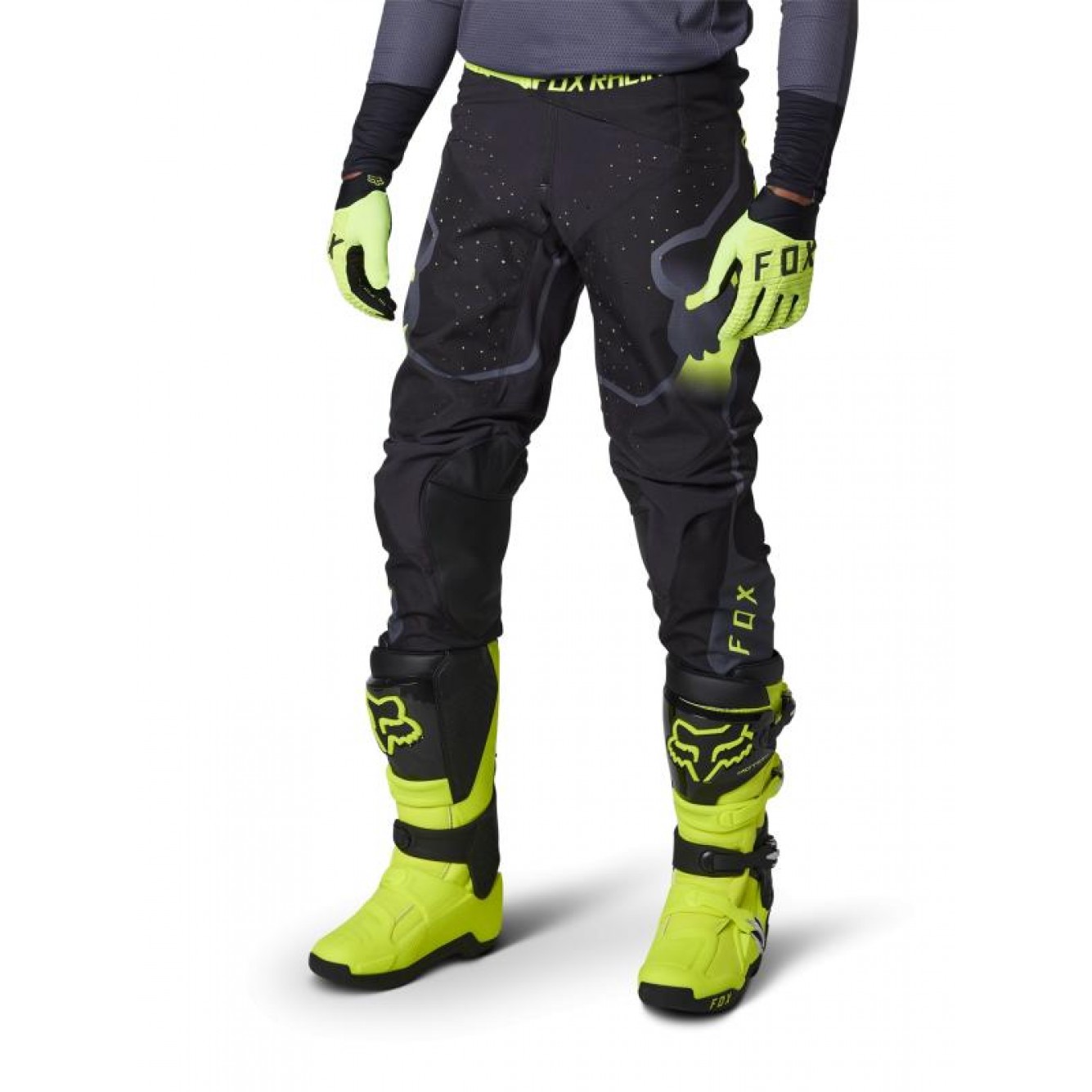 Fox | Crossbroek 360 Vizen Zwart / Fluor Geel